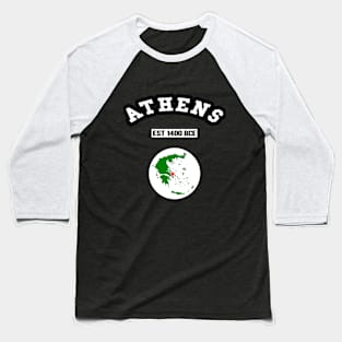 🏺 Athens Greece Strong, Greek Map, 1400 BCE, City Pride Baseball T-Shirt